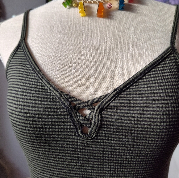 Ambiance Dark Green Ribbed Camisole - Picture 2 of 7
